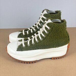Converse Run Star Hike Green Moss Sherpa High Top Sneakers Womens 9 Platform